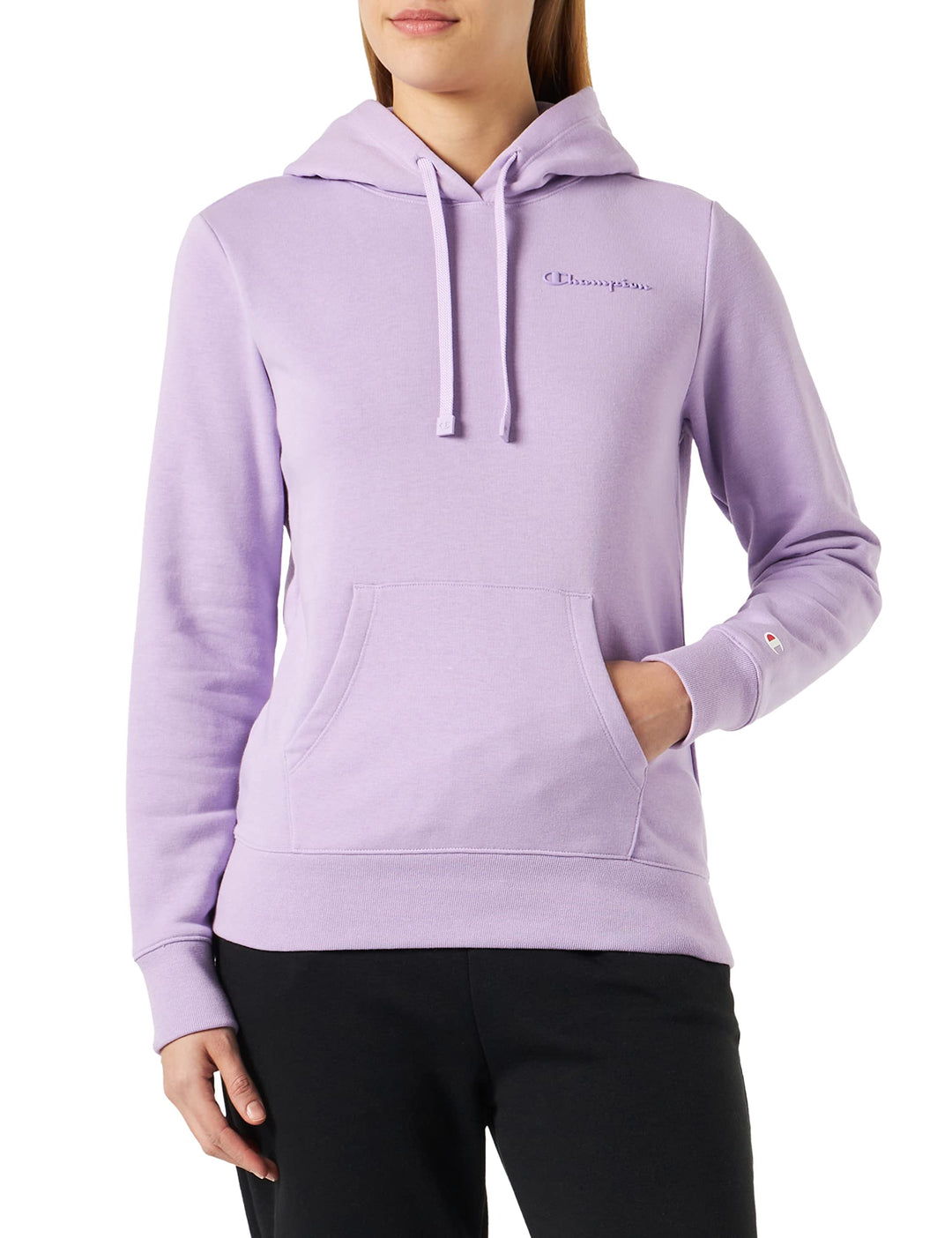 Champion Damen Mittelschwerer Jersey Hoodie, Grafische Schrift Kapuzenpullover XS Lavendel, XS Laven