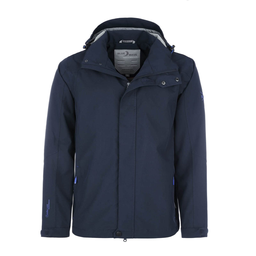 Blue Wave Herren Funktionsjacke Ben Unifarben - Outdoorjacke-Jacke mit abnehmbarer Kapuze M marine,