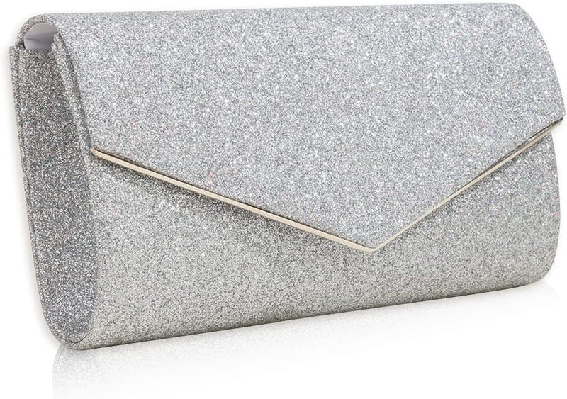 CORIOS Abendtasche Damen Kette Clutch Bag Glitzer Henkeltasche Hochzeit Brautbörse Glänzend Schulter