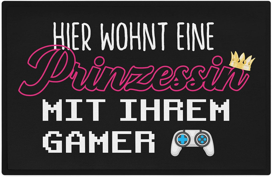Trendation - Hier Wohnt Eine Prinzessin Mit Ihrem Gamer Fussmatte Geschenk Zocker Gaming Fussmatte 6
