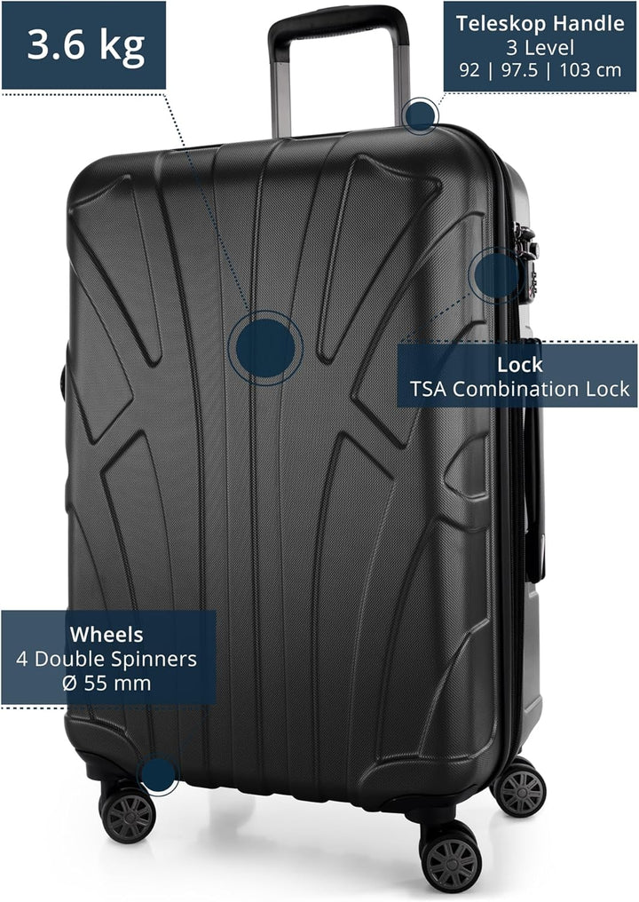 Suitline - 2er Koffer-Set Trolley-Set Rollkoffer Hartschalen-Koffer Reisekoffer, TSA, (66 cm, 76 cm)