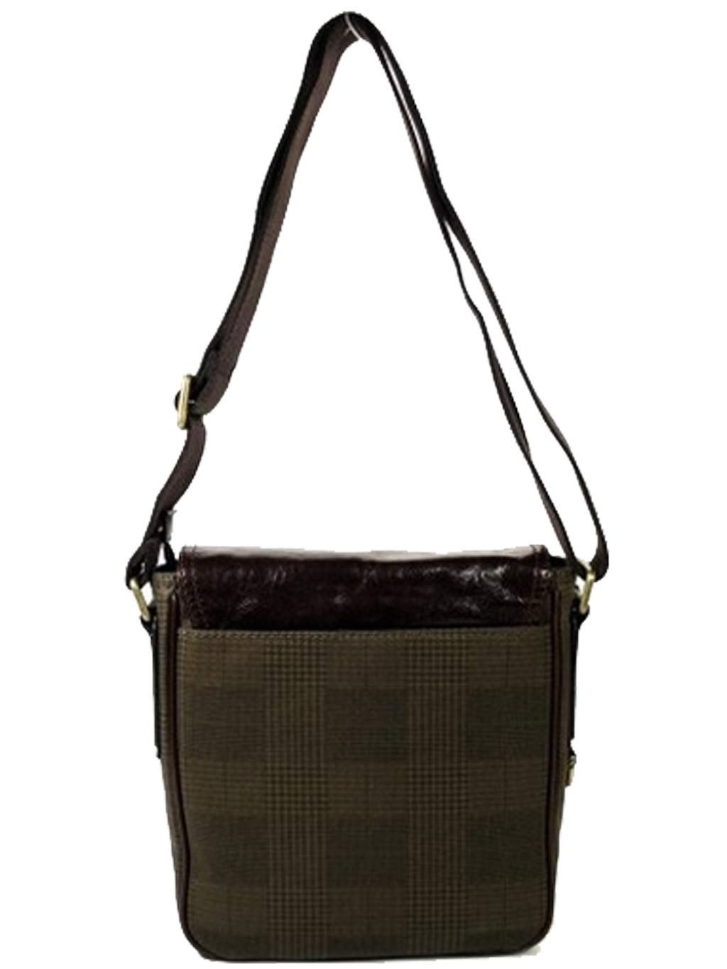 Fossil Transit Grün-Braun Herren Umhängetasche Schultertasche Messenger Leder Breite ca. 25 cm, Höhe