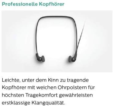 Philips LFH7177/06 Wiedergabe-Set, ergonomischer USB-Fussschalter ACC2330, Stereo-Unterkinn-Kopfhöre