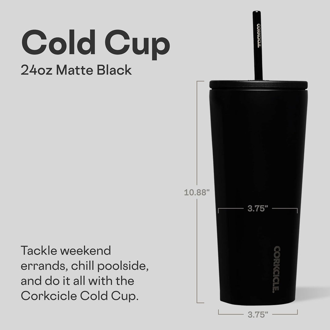 Corkcicle Becher mit Strohhalm und auslaufsicherem Deckel, wiederverwendbare Wasserflasche, dreifach