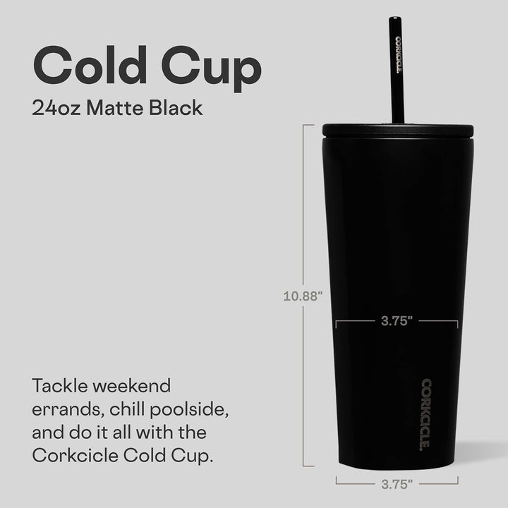 Corkcicle Becher mit Strohhalm und auslaufsicherem Deckel, wiederverwendbare Wasserflasche, dreifach