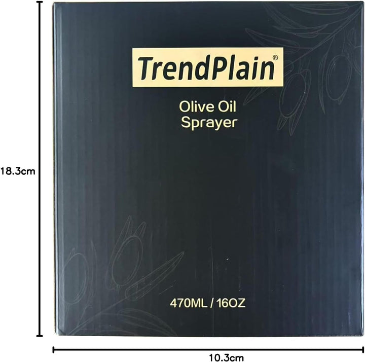 TrendPlain 16oz Ölsprüher für Speiseöl – 470ml Olivenöl Flasche – 2-in-1 Ölspender und Ölsprüher – K