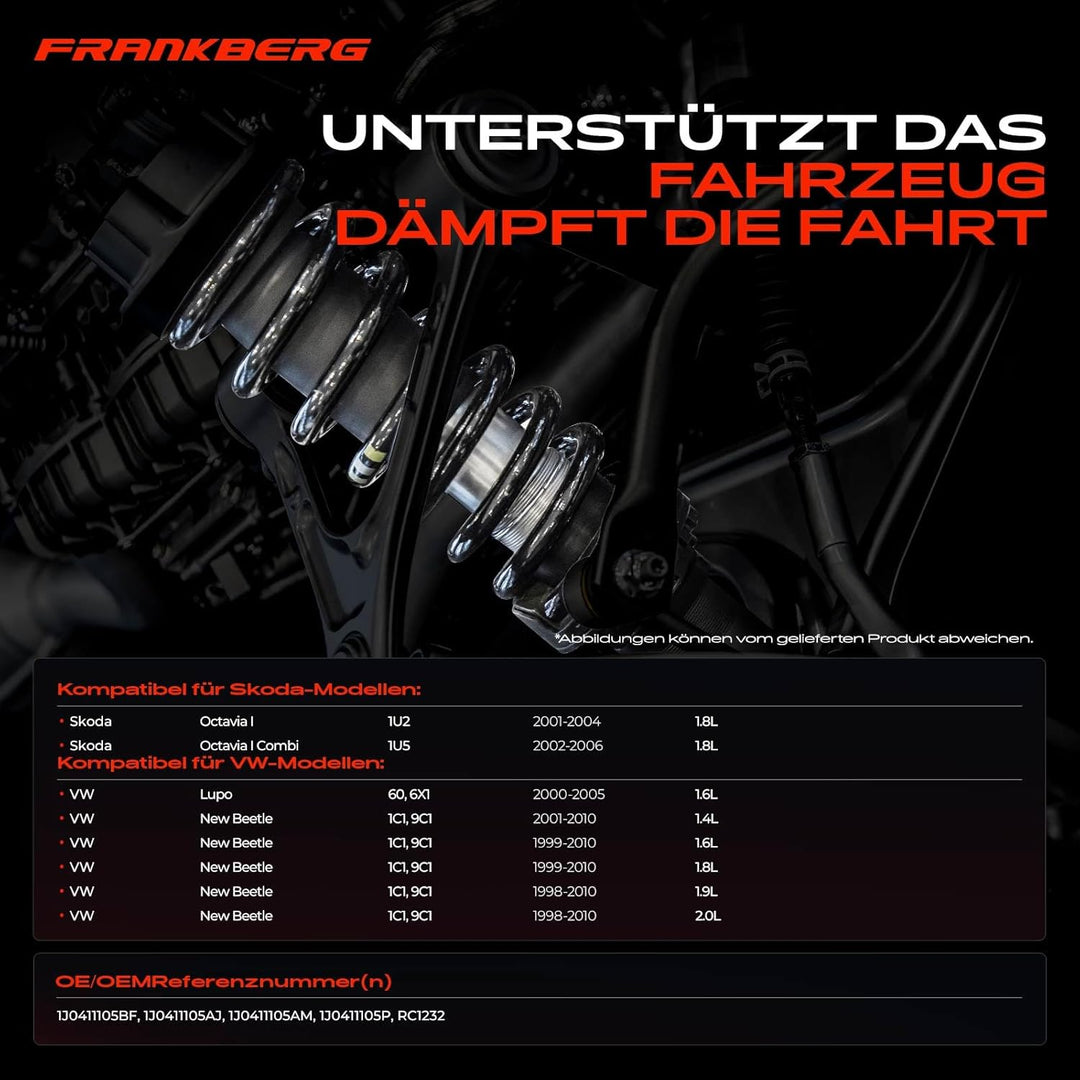 Frankberg 2x Federn Fahrwerksfeder Vorderachse Kompatibel mit Octavia I 2001-2006 Lupo 2000-2005 New