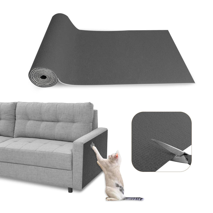 Kratzmatte Selbstklebend, 40cm x 400cm Kratzschutz Sofa Katze Selbstklebend, DIY Trimmbarer Kratzbre
