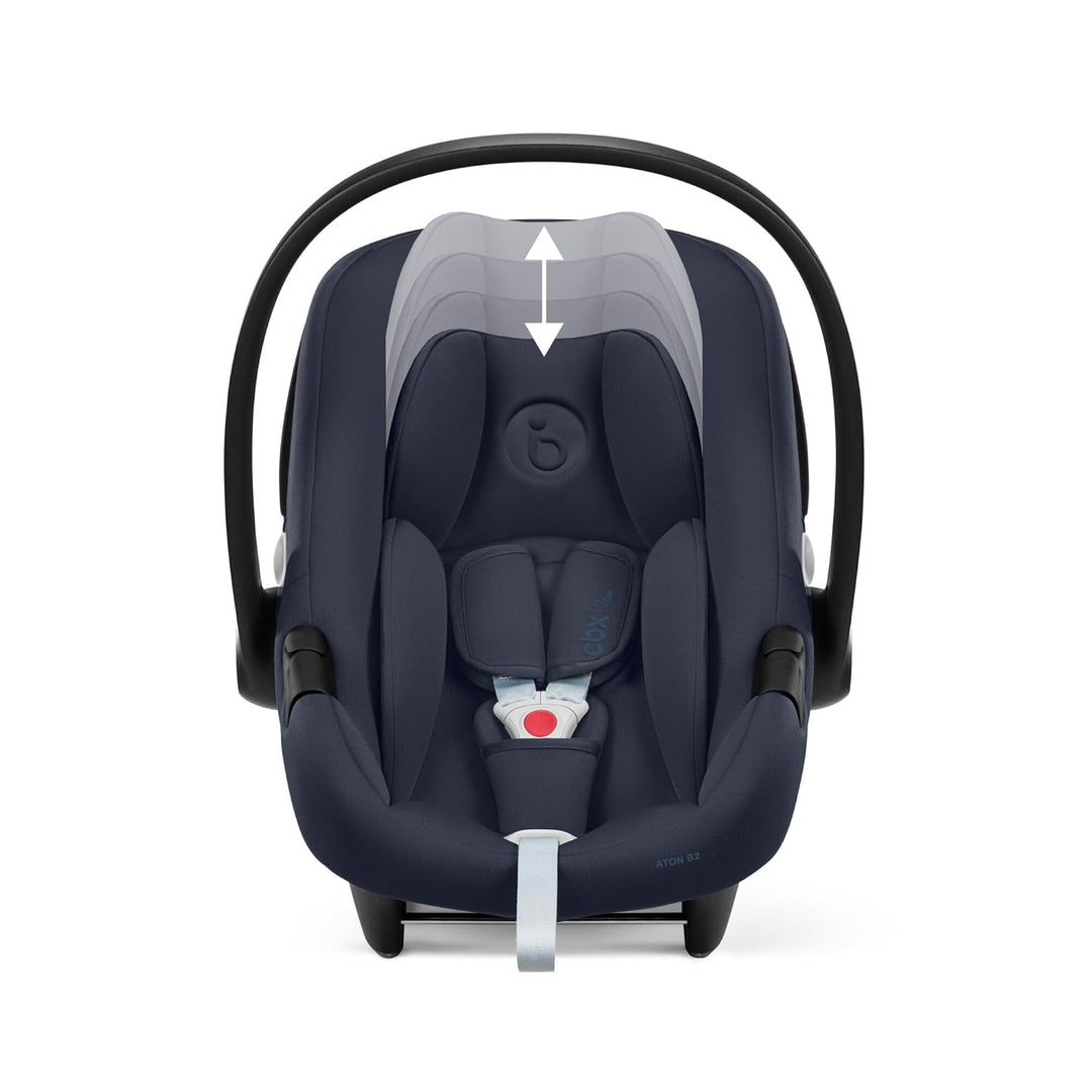 CYBEX Silver Babyschale Aton B2 i-Size mit Base One, Inkl. ISOFIX-Basis und Neugeboreneneinlage, Sen
