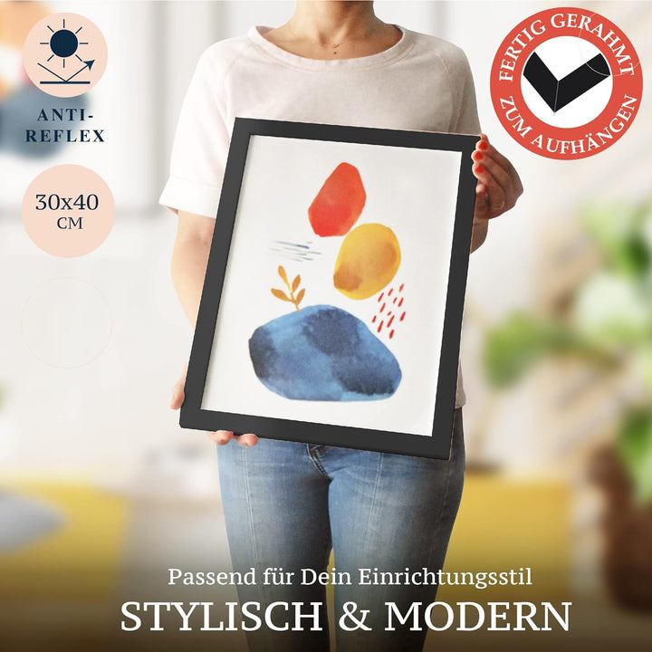 LENI LOTTE MIT RAHMEN | AUFHÄNGFERTIG | Premium Poster Bilder Set Wandbilder Wohnzimmer Bild Wanddek