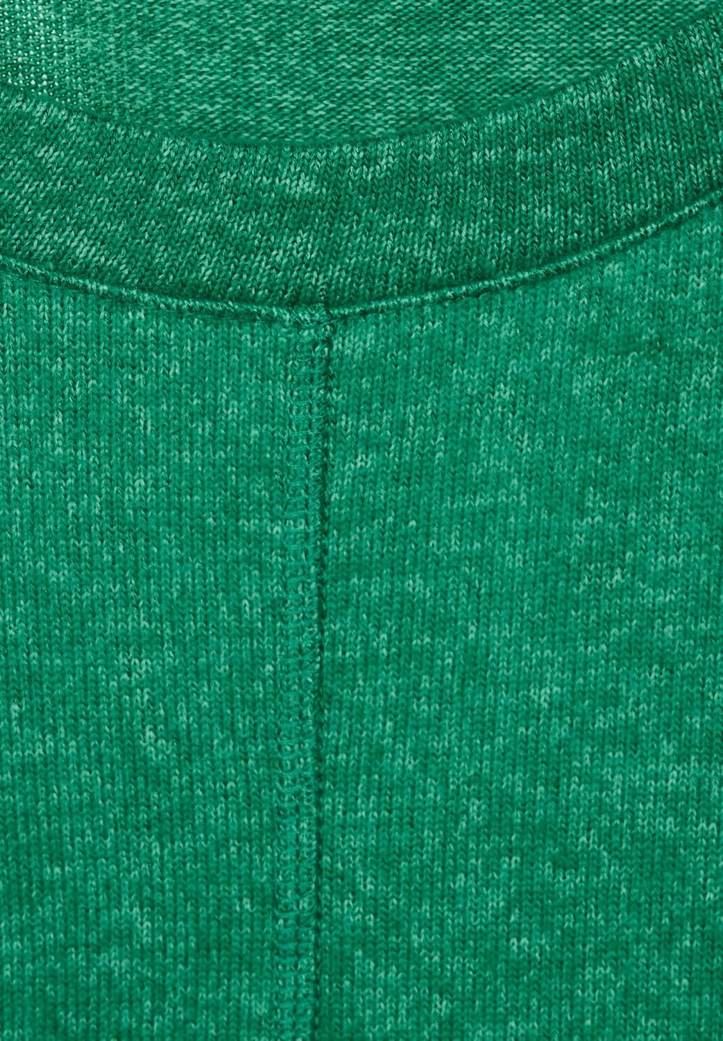 Cecil Damen Cosy Melange Langarmshirt S Easy Green Melange, S Easy Green Melange