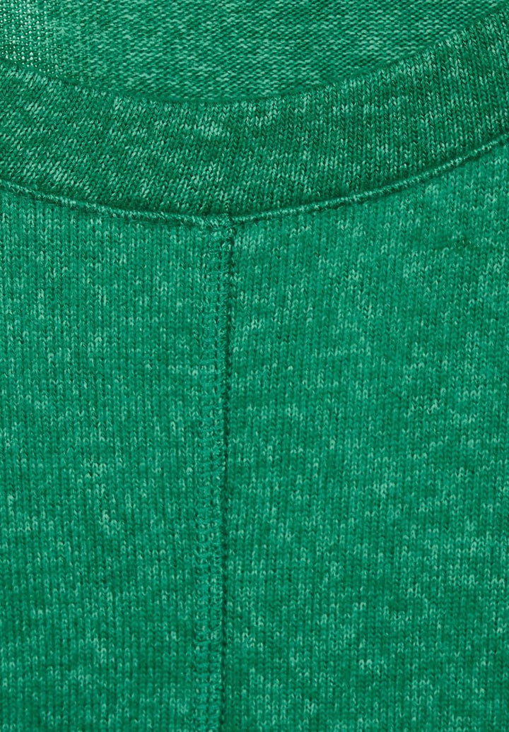 Cecil Damen Cosy Melange Langarmshirt S Easy Green Melange, S Easy Green Melange