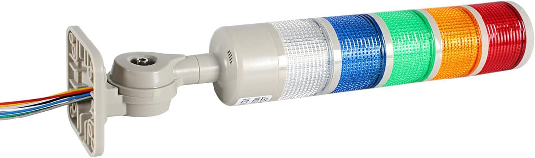 LUBAN Industrielle Warnleuchte, CNC-Maschinenwarnleuchte mit Summer & drehbarem Sockel, 5-stufige Si