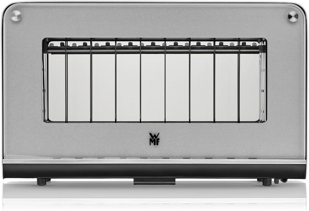 WMF Lono Toaster Glas mit Brötchenaufsatz, 2 Scheiben, XXL, motorisierte Toastaufnahme, Aufwärm-Funk