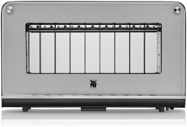 WMF Lono Toaster Glas mit Brötchenaufsatz, 2 Scheiben, XXL, motorisierte Toastaufnahme, Aufwärm-Funk