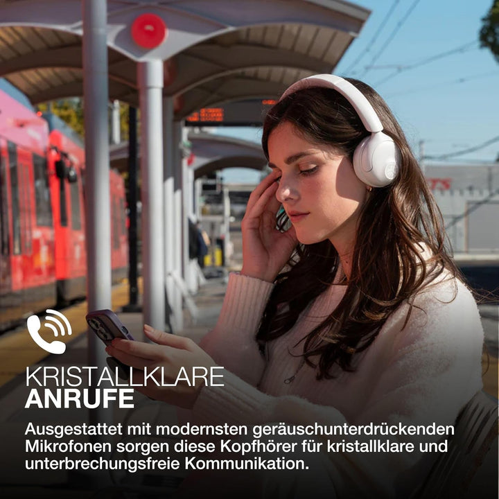 JLab Go Lux ANC Kopfhörer Noise Cancelling - Kabellose Bluetooth On Ear Kopfhörer mit Mikrofon, Akti
