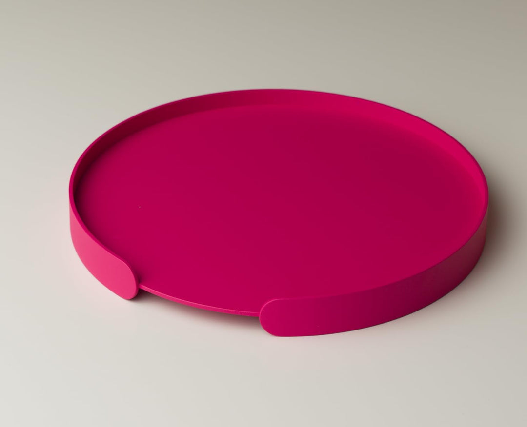 Rundes Serviertablett Ø 30 cm aus Aluminium, pulverbeschichtet & wetterfest – kompakt mit umlaufende