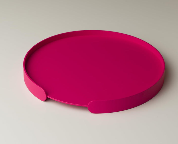 Rundes Serviertablett Ø 30 cm aus Aluminium, pulverbeschichtet & wetterfest – kompakt mit umlaufende