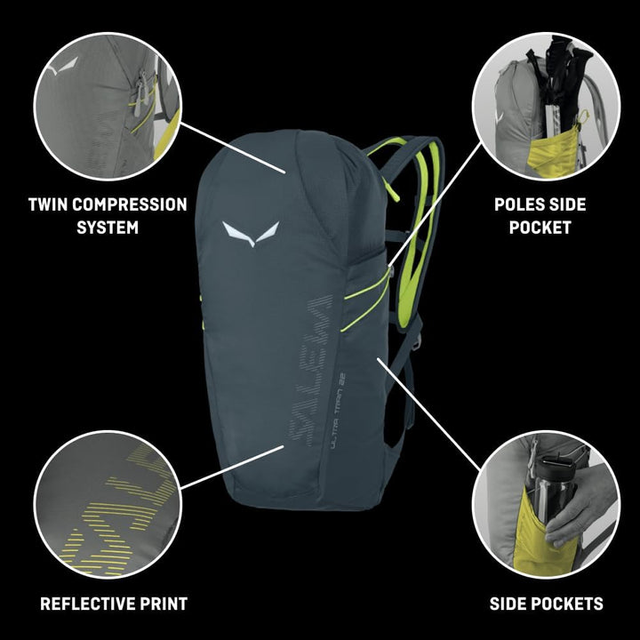Salewa Unisex Ultra Train 22l Backpack Backpack (1er Pack) Einheitsgrösse Alloy, Einheitsgrösse Allo