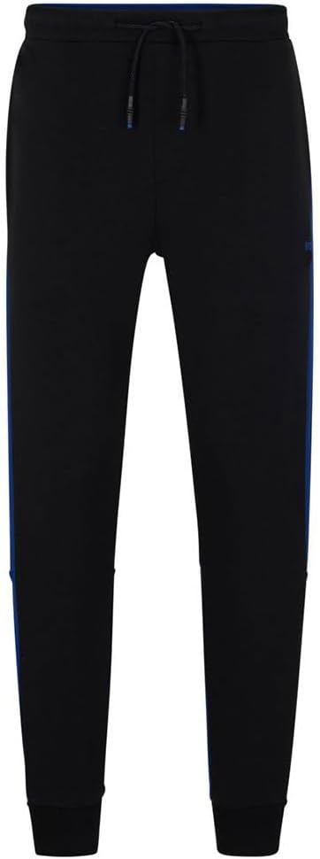 BOSS Herren Hadiko 1 Jogginghose aus Baumwoll-Mix mit Seitenstreifen, Black1