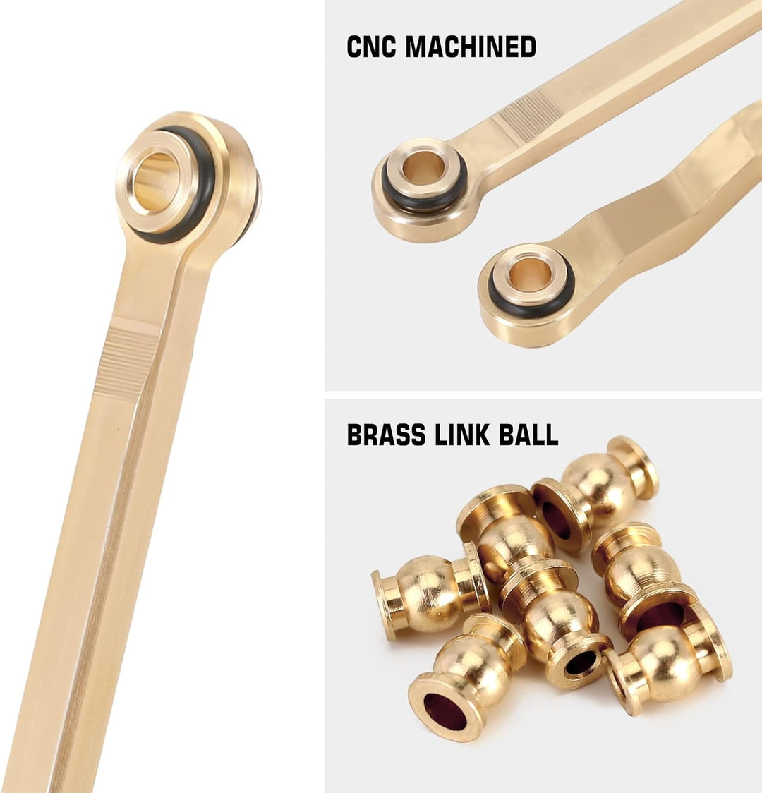 INJORA Messing High Clearance Links Set für TRX4M High Trail K10 1/18 RC Crawler Upgrade, Messing