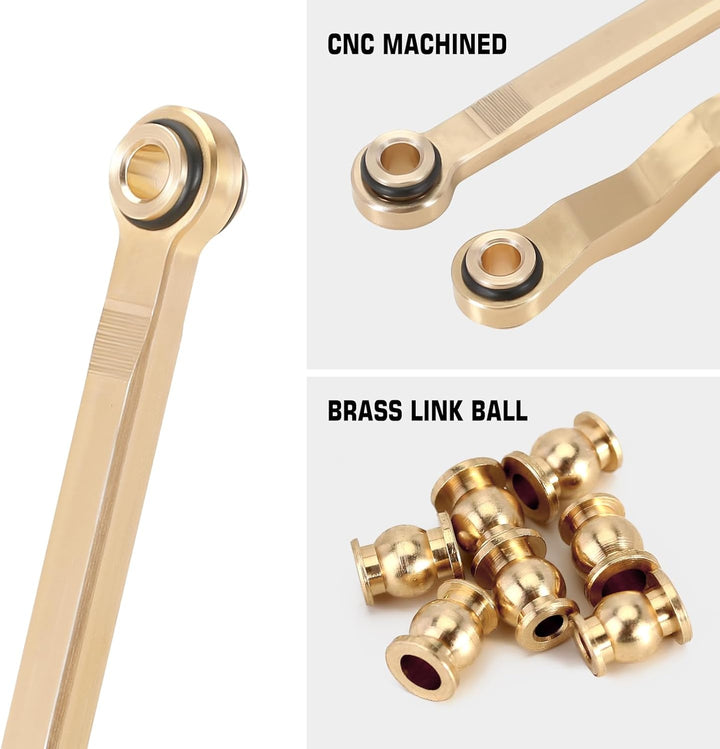 INJORA Messing High Clearance Links Set für TRX4M High Trail K10 1/18 RC Crawler Upgrade, Messing