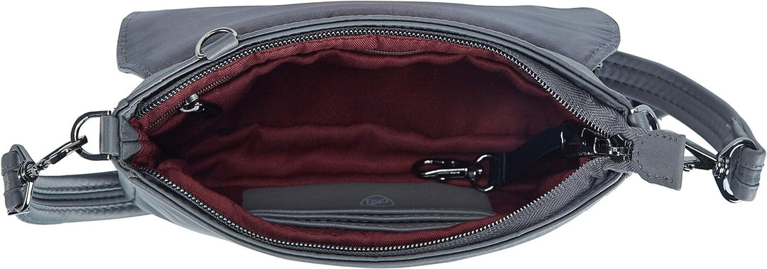 Travelon Unisex Addison Convertible Crossbody, Anti-Diebstahl, Gürteltasche, grau, Grau