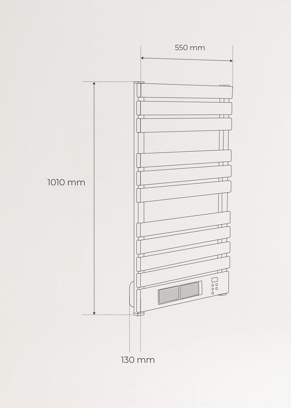 CREATE/ WARM Towel PRO/Badheizkörper Weiss mit Heizstrahler und Fernbedienung / 101x13x55cm / WLAN,