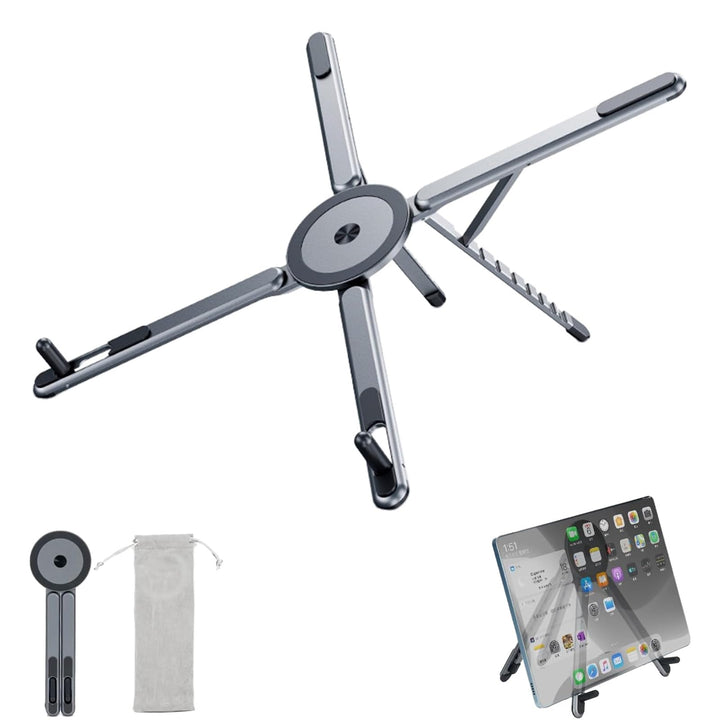 Icetop Magnetischer 3-in-1 Laptop Ständer aus Aluminium für Tablet | Kompakt & tragbar – universell