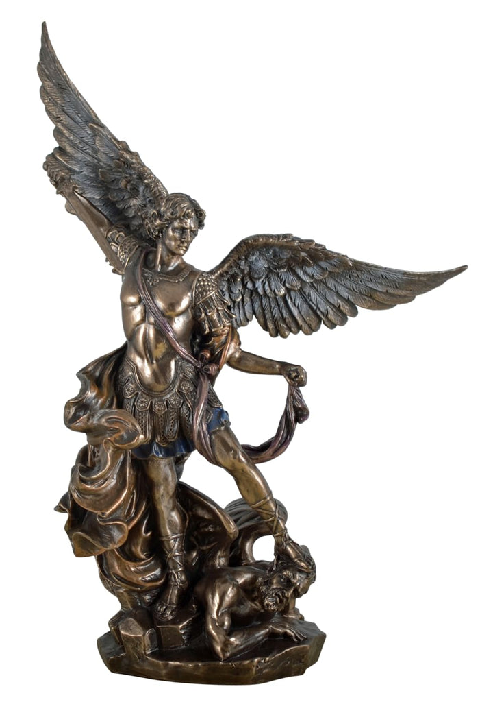 Veronese Figur Erzengel Michael bekämpft das Böse Figur bronziert Skulptur
