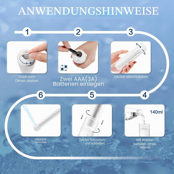 Tragbares Bidet-Sprühgerät für unterwegs, 140 ml Düse, 180° Anpassung, IPX6, Hand-Bidet für persönli
