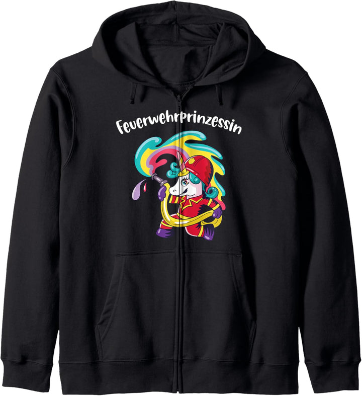 Feuerwehrfrau Feuerwehr Feuerwehrprinzessin Spruch Kapuzenjacke
