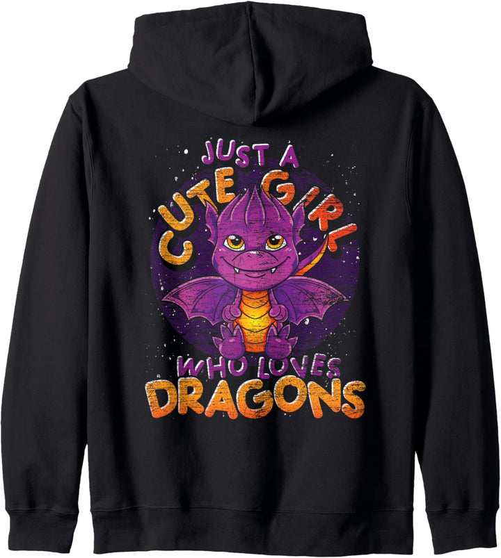 Fabelwesen Nur ein süsses Mädchen das Drachen liebt Drache Kapuzenjacke