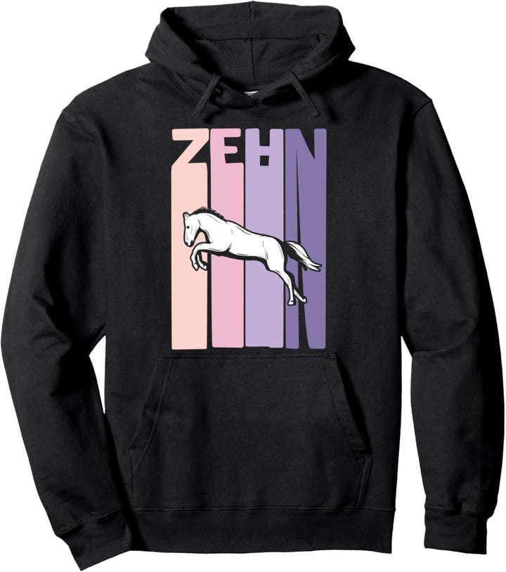 10. Geburtstag Geschenk Reiterin Pferde Fan 10 Jahre Mädchen Pullover Hoodie