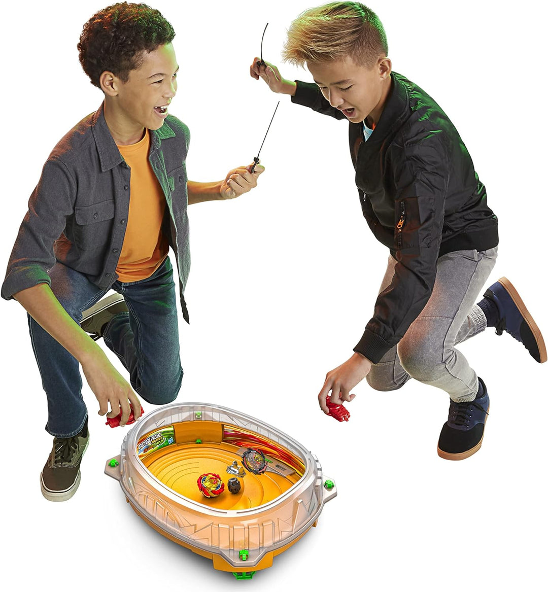 Hasbro Beyblade Burst QuadDrive Cosmic Vector Battle Set − Beystadium-Arena, 2 Kreisel und 2 Starter