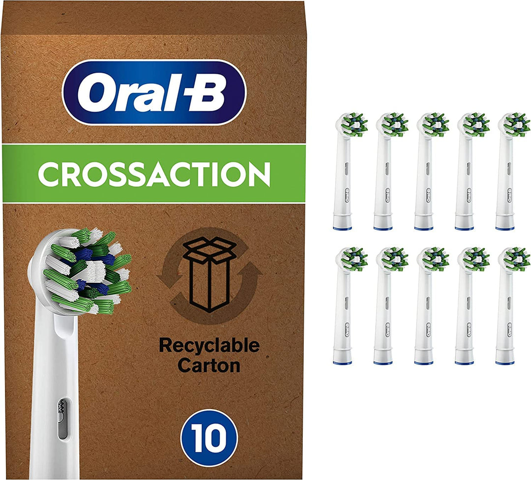 Oral-B CrossAction Aufsteckbürsten für elektrische Zahnbürste, 10 Stück, ganzheitliche Mundreinigung