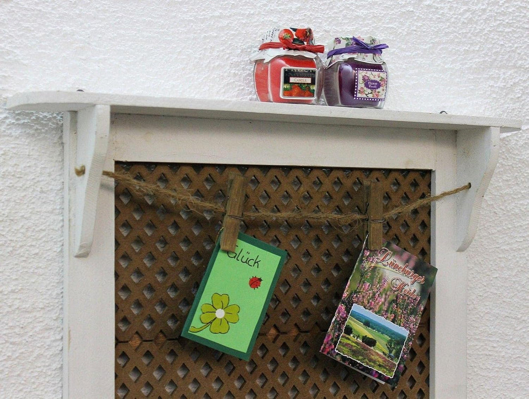 DanDiBo Wandorganizer Vintage Schlüsselbrett Holz mit Ablage Memoboard 12047 Weiss Schlüsselboard Br