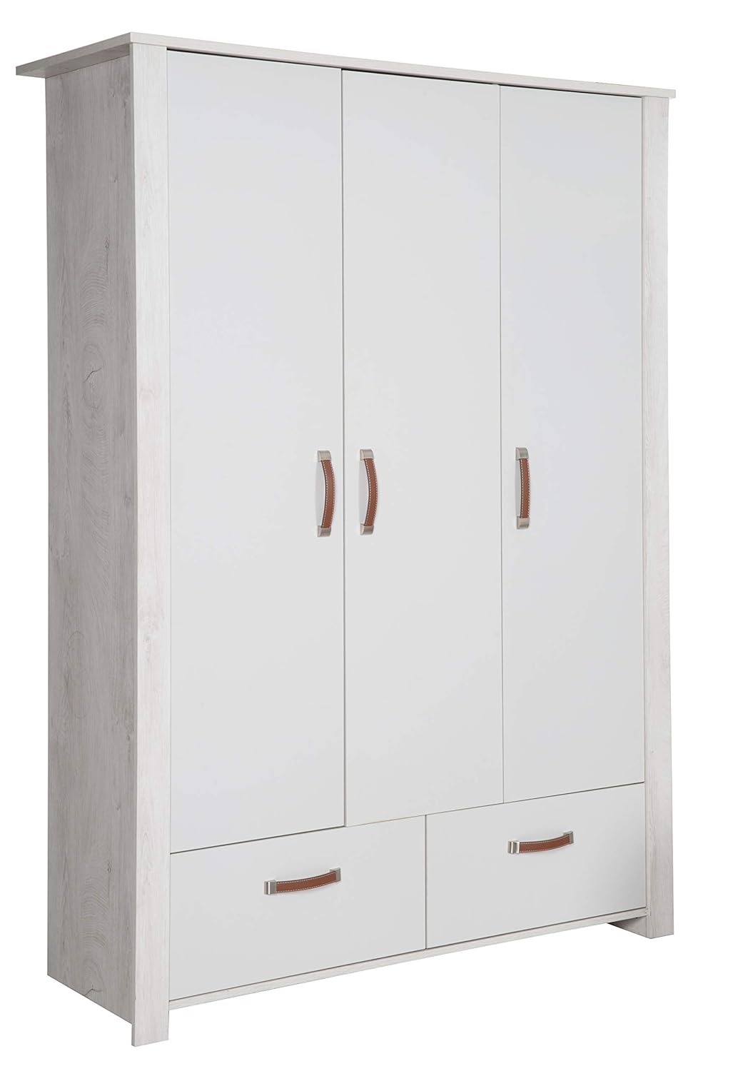 roba Zimmerset 'Mila', inkl. Kombi-Bett 70 x 140 cm, Wickelkommode und 3-türigem Schrank, grau/weiss