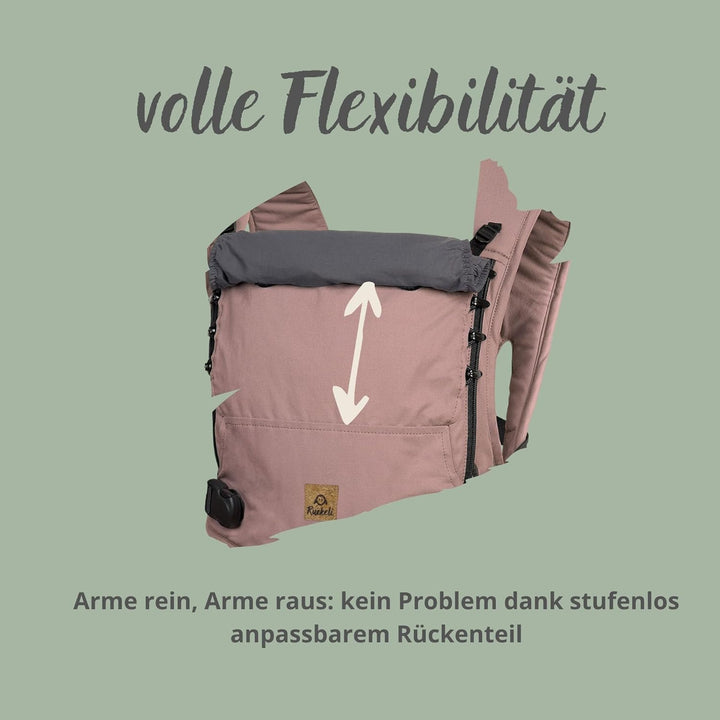 Ruckeli NEO Babytrage, Black Superior | Innovative Magnet-Schnallen, Integrierter Hüftsitz, Ergonomi