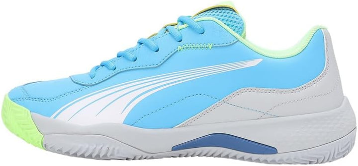 PUMA Unisex Nova Smash Tennis Shoe, Luminous Blue Puma White Glacial Gray