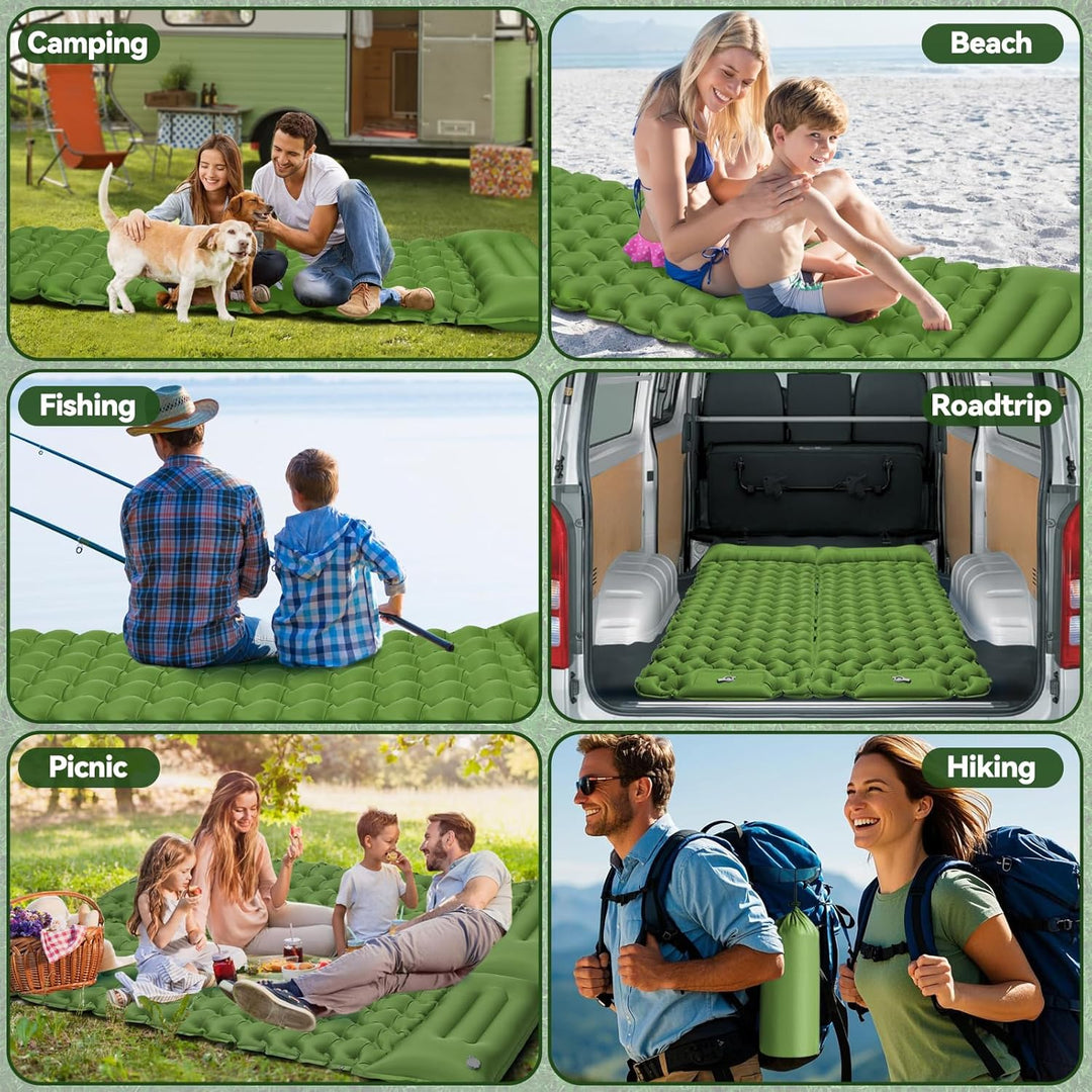 Isomatte Camping Luftmatratze Ultraleicht Camping Matratze mit Kissen Tragbar Luftzellenmatte Wasser