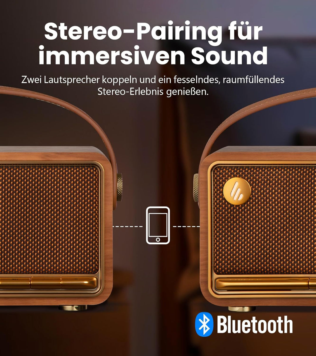 Edifier MP330 Tragbarer Bluetooth-Lautsprecher mit Hi-Res Audio, 40W RMS Drahtlose Dual-Stereo-Koppl