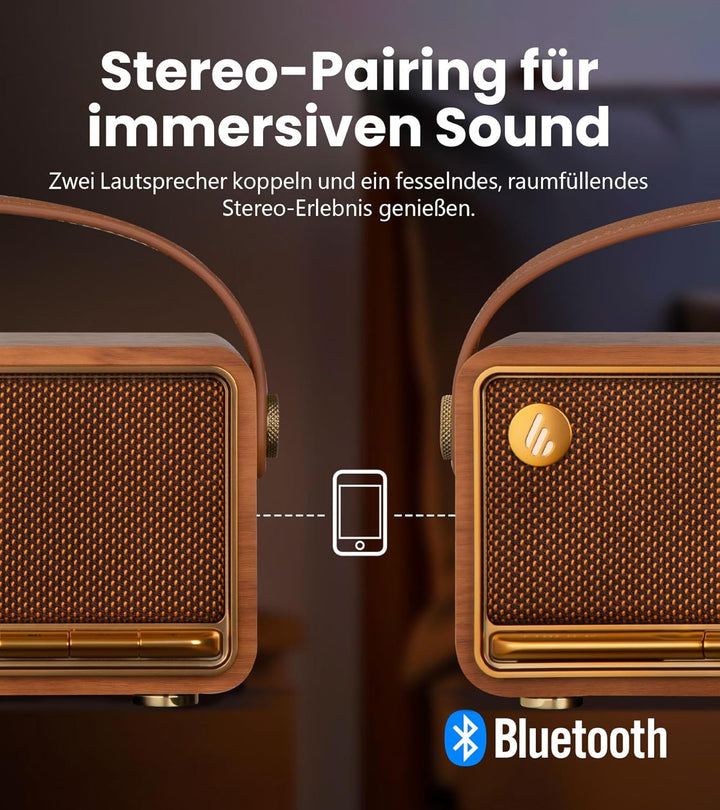 Edifier MP330 Tragbarer Bluetooth-Lautsprecher mit Hi-Res Audio, 40W RMS Drahtlose Dual-Stereo-Koppl