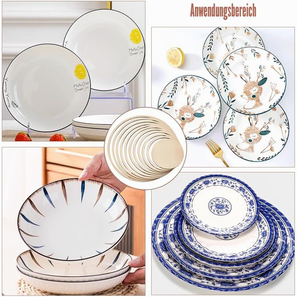 BENECREAT 11pcs Runde Töpferwerkzeuge, Hölzernes Konzentrisches Geometrisches Figurenschienen-Set Zu
