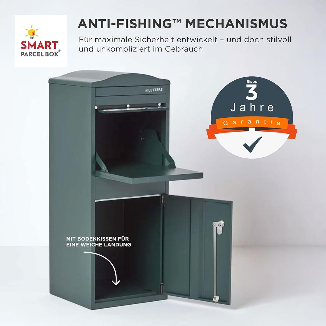 SMART PARCEL BOX Paketbox draussen, Standbriefkasten mit Paketfach, Paketbriefkasten XXL, grosse Pos