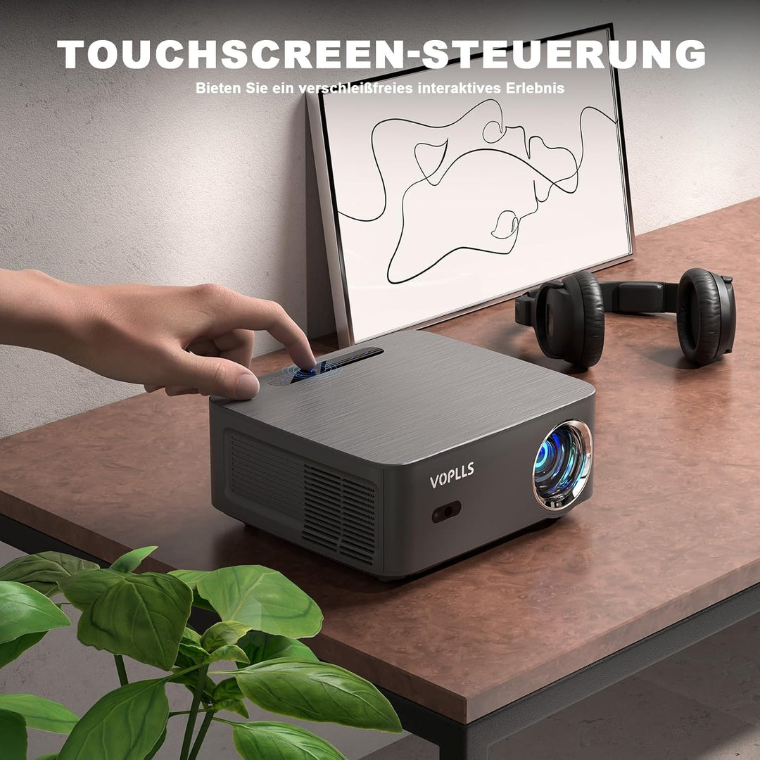 Beamer【Autofokus/Trapezkorrektur】 Projektor 1080P Full HD 30000L WiFi6 Bluetooth 4K Unterstützt, VOP