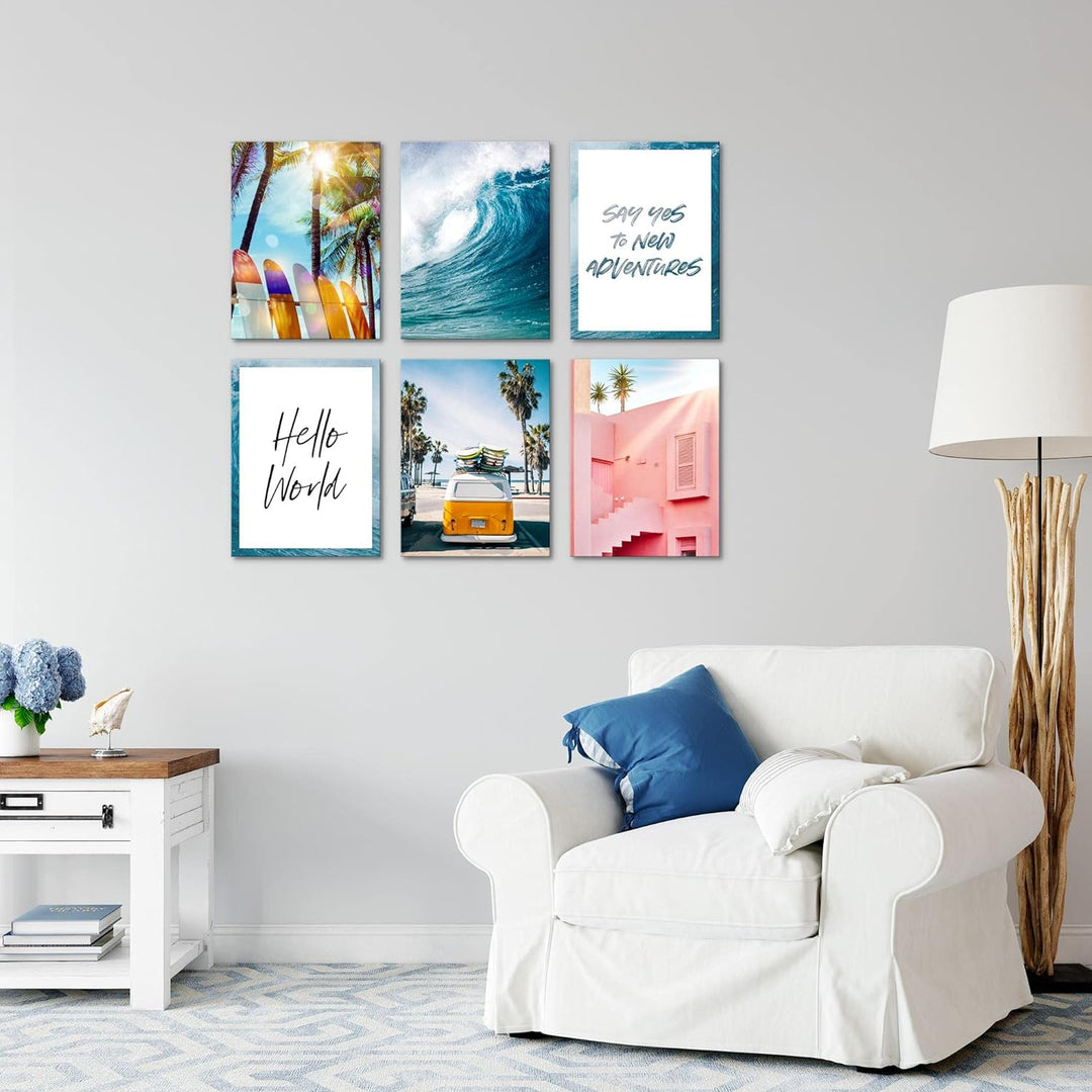 Novart Set Wandbilder - KEIN EXTRA RAMEN BENÖTIGT - Wohnzimmer Schlafzimmer - Bilder Modern Natur -