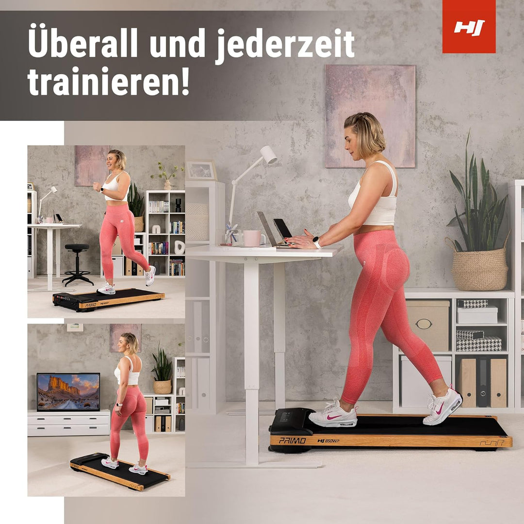 Hop-Sport Laufband für Zuhause HS-850WP Primo, 2 in 1 Walking Pad, for Home Office Büro, Laufband Sc