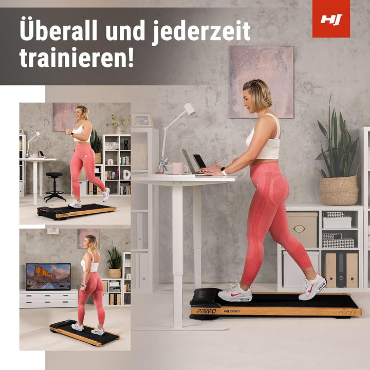 Hop-Sport Laufband für Zuhause HS-850WP Primo, 2 in 1 Walking Pad, for Home Office Büro, Laufband Sc