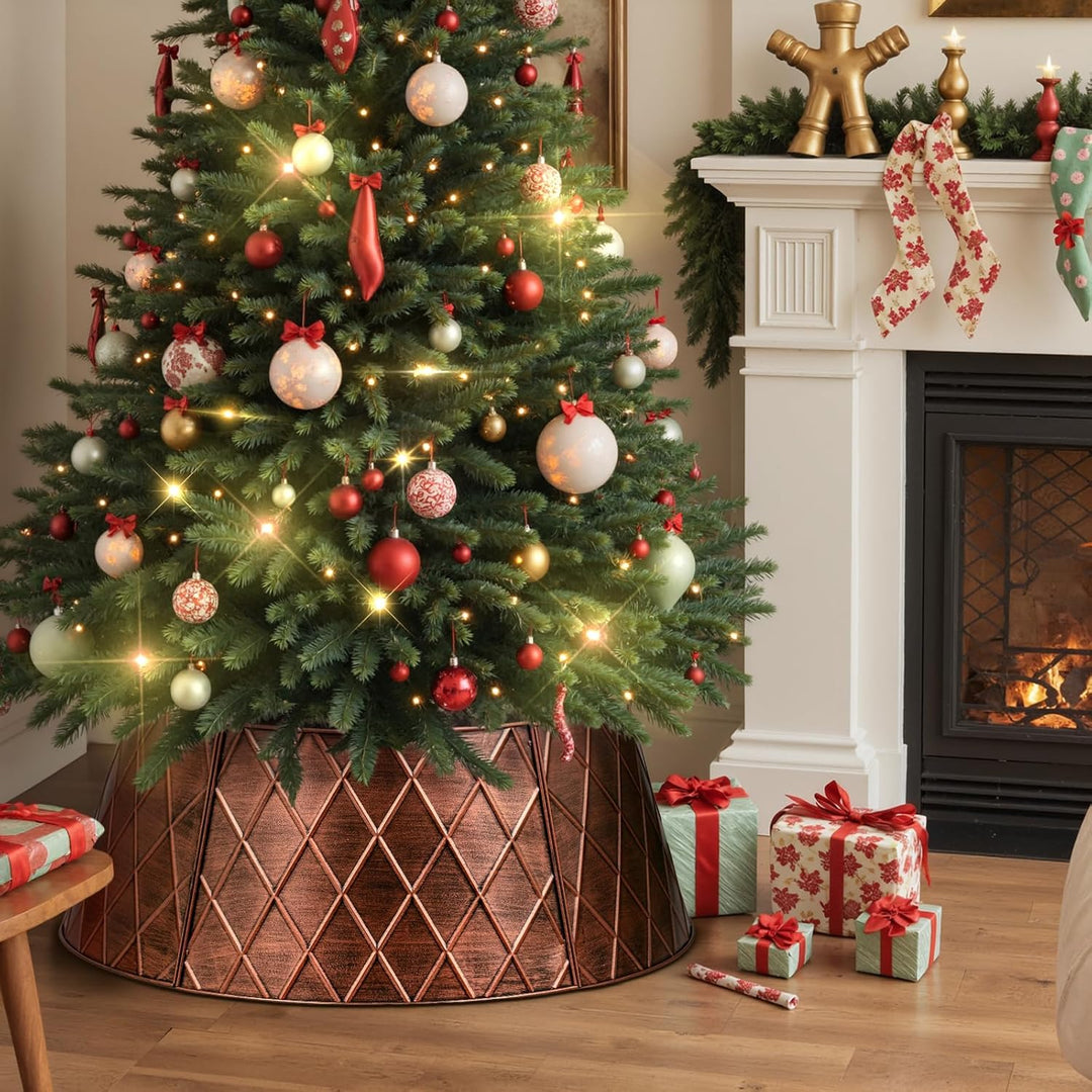 Lanpn Metall Weihnachtsbaum Kragen 90cm, Weihnachtsbaum Halsband Christmas Tree Collar Für Gross L W